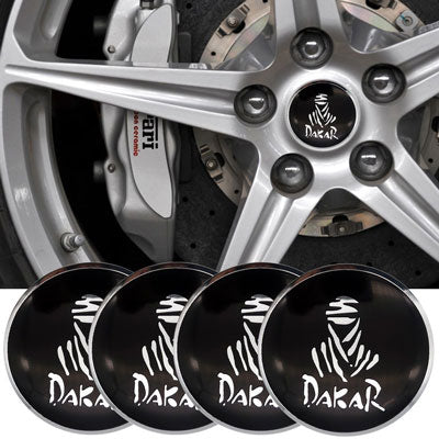 4pcs Dakar Emblem Car Wheel Center Hub Cap Caps Badge Sticker Decal 60mm