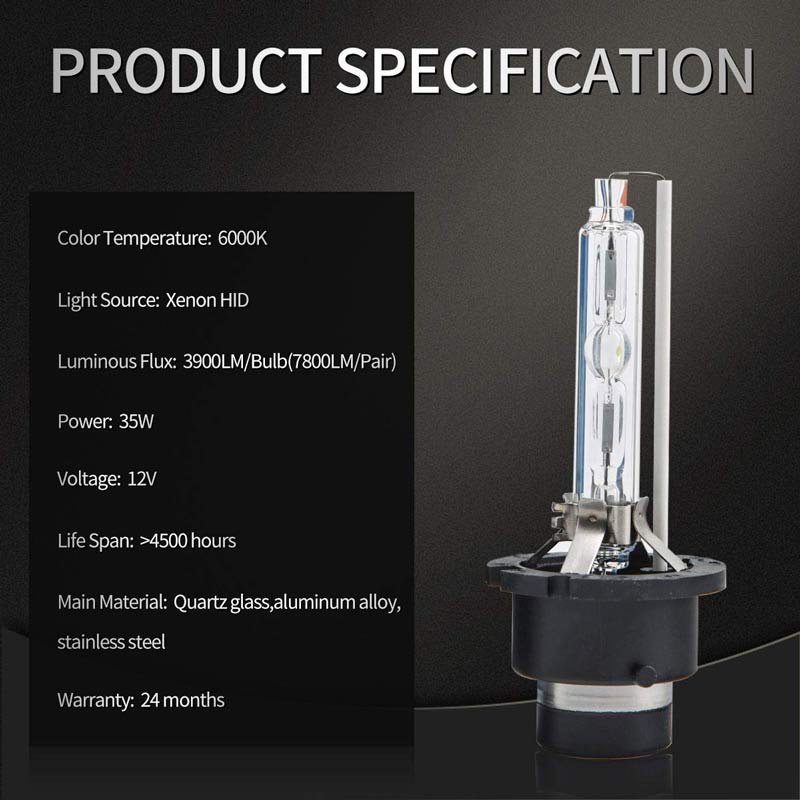 2pcs D2R HID Bulbs 35W 6000K Diamond White Xenon HID Headlight Bulb