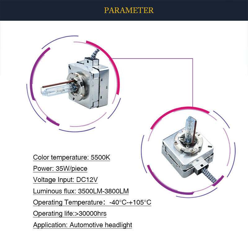 2Pcs D5S 35W 5500K Xenon HID Headlight Bulbs Car Driving Light Replacement Lamp