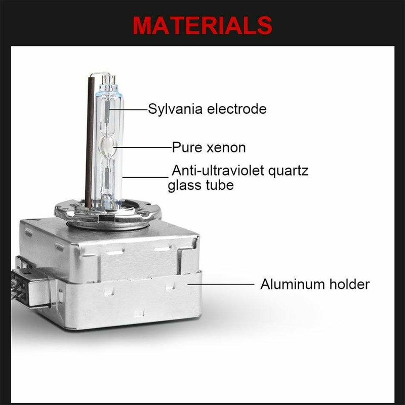 2Pcs D5S 35W 5500K Xenon HID Headlight Bulbs Car Driving Light Replacement Lamp