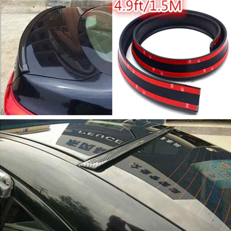 Samurai 4.9Ft/1.5M x 45MM Universal Carbon Fiber Car Rear Roof Trunk Spoiler Wing Lip Sticker