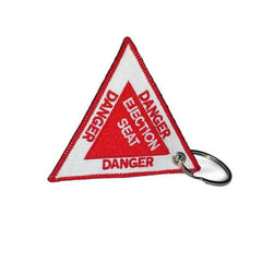 DANGER ELECTION SEAT Car Bike Embroidered Fabric Tag Strap Keyring Key Holder