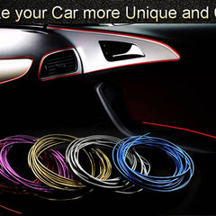 Blue 5M Edge Gap Interior Line Moulding Trim Molding Strip Decor For Car