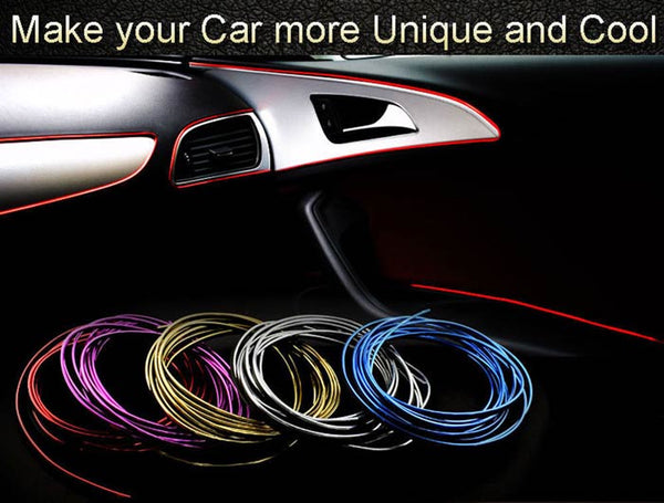 Red 5M Edge Gap Interior Line Moulding Trim Molding Strip Decor For Car