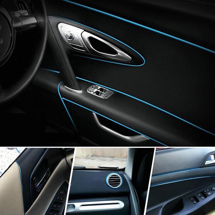 Blue 5M Edge Gap Interior Line Moulding Trim Molding Strip Decor For Car