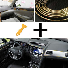 Gold 5M Edge Gap Interior Line Moulding Trim Molding Strip Decor For Car