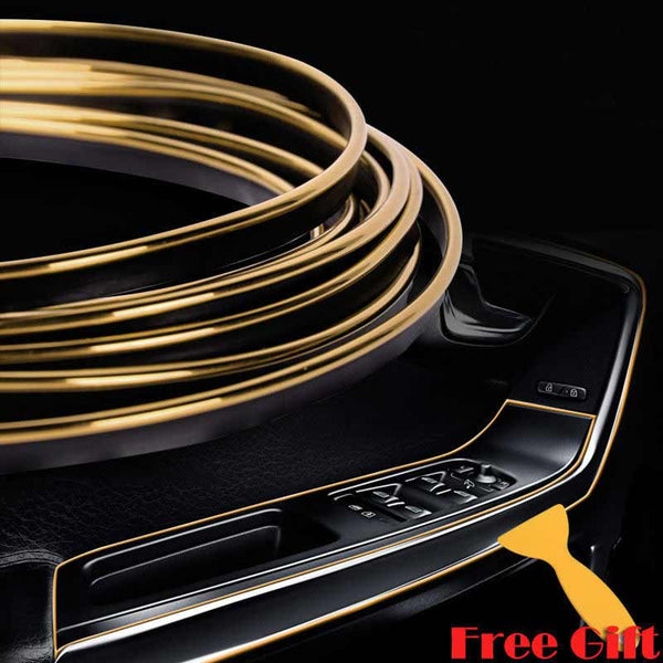 Gold 5M Edge Gap Interior Line Moulding Trim Molding Strip Decor For Car