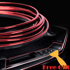 Red 5M Edge Gap Interior Line Moulding Trim Molding Strip Decor For Car