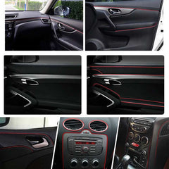 Red 5M Edge Gap Interior Line Moulding Trim Molding Strip Decor For Car