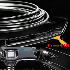 Silver 5M Edge Gap Interior Line Moulding Trim Molding Strip Decor For Car