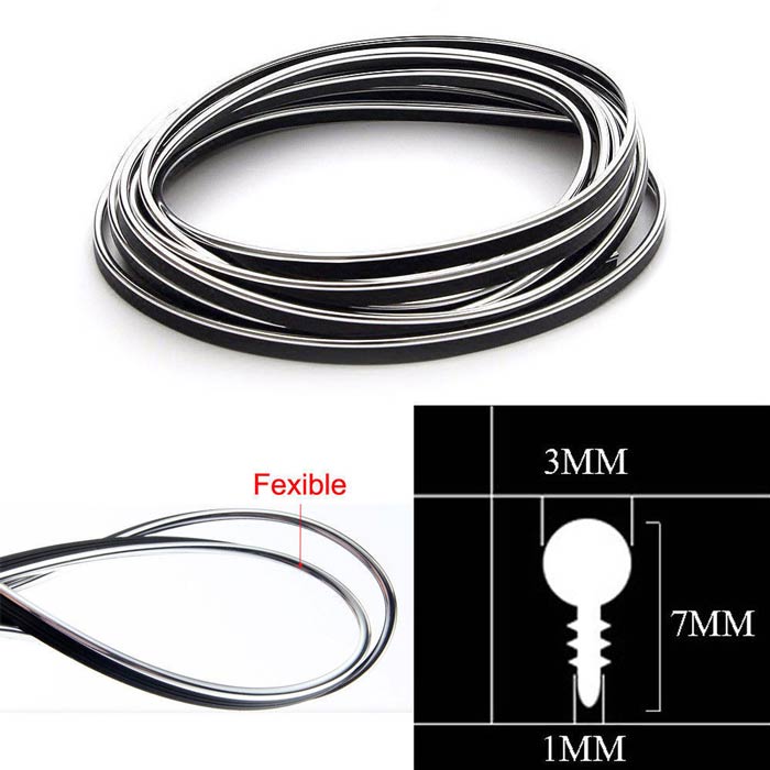 Silver 5M Edge Gap Interior Line Moulding Trim Molding Strip Decor For Car