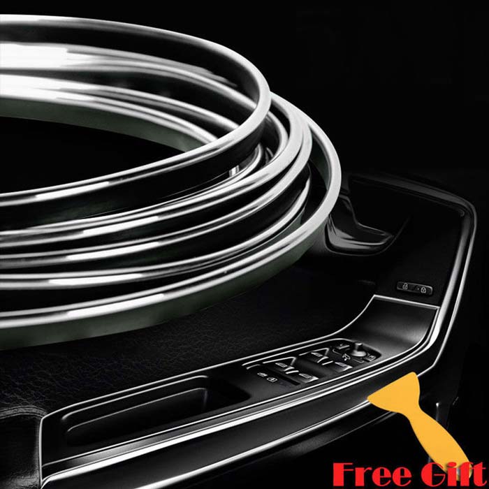 Silver 5M Edge Gap Interior Line Moulding Trim Molding Strip Decor For Car