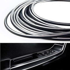 Silver 5M Edge Gap Interior Line Moulding Trim Molding Strip Decor For Car