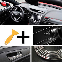 Silver 5M Edge Gap Interior Line Moulding Trim Molding Strip Decor For Car