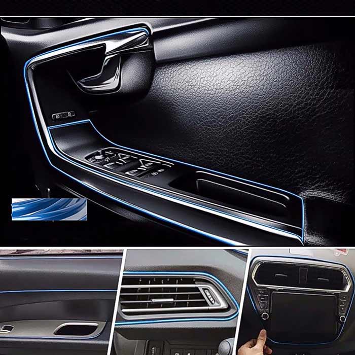 Blue 5M Edge Gap Interior Line Moulding Trim Molding Strip Decor For Car