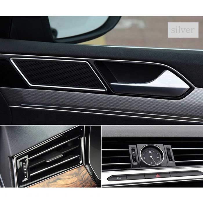 Silver 5M Edge Gap Interior Line Moulding Trim Molding Strip Decor For Car