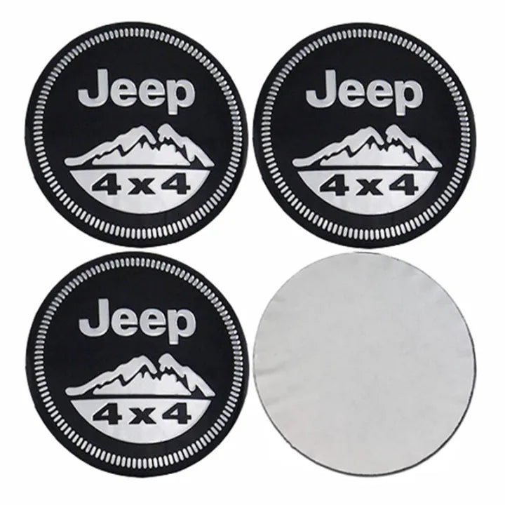 4pcs Jeep 4X4 Emblem Car Wheel Center Hub Cap Caps Badge Sticker Decal 60mm