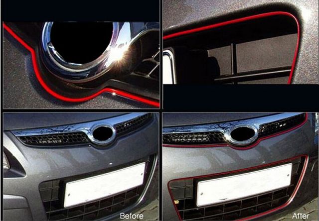 2M Car Decoration Sticker Thread Stickers Auto Car Indoor Decal sticker (Red)