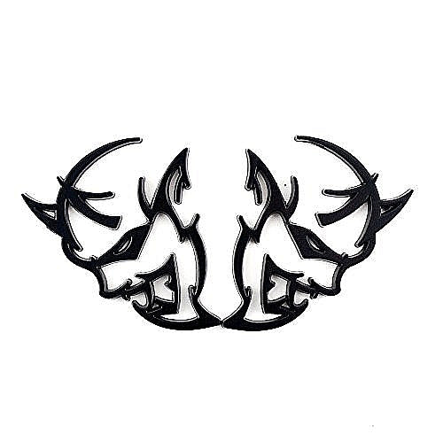 2pcs BLACK Metal Demon Challenger Charger Car Side Fender Rear Trunk Emblem Badge Sticker Decals For JEEP Dodge Decoration