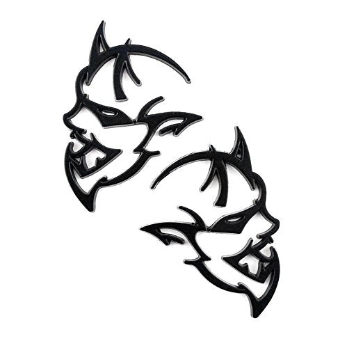 2pcs BLACK Metal Demon Challenger Charger Car Side Fender Rear Trunk Emblem Badge Sticker Decals For JEEP Dodge Decoration