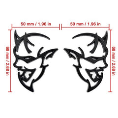 2pcs BLACK Metal Demon Challenger Charger Car Side Fender Rear Trunk Emblem Badge Sticker Decals For JEEP Dodge Decoration