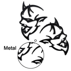 2pcs BLACK Metal Demon Challenger Charger Car Side Fender Rear Trunk Emblem Badge Sticker Decals For JEEP Dodge Decoration