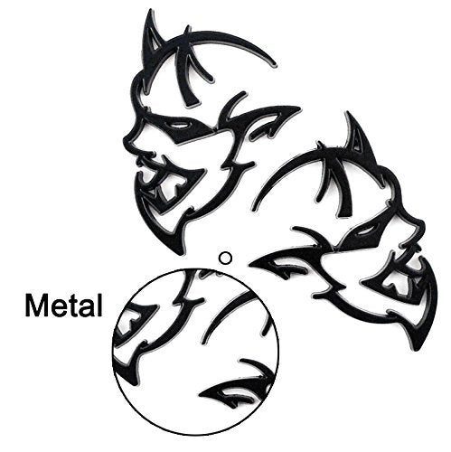 2pcs BLACK Metal Demon Challenger Charger Car Side Fender Rear Trunk Emblem Badge Sticker Decals For JEEP Dodge Decoration