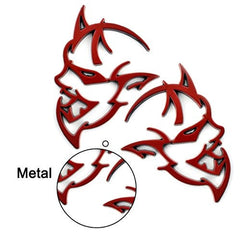 2pcs RED Metal Demon Challenger Charger Car Side Fender Rear Trunk Emblem Badge Sticker Decals For JEEP Dodge Decoration