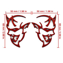 2pcs Chrome Metal Demon Challenger Charger Car Side Fender Rear Trunk Emblem Badge Sticker Decals For JEEP Dodge Decoration