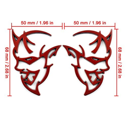 2pcs Chrome Metal Demon Challenger Charger Car Side Fender Rear Trunk Emblem Badge Sticker Decals For JEEP Dodge Decoration