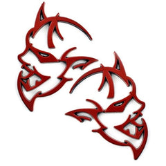 2pcs RED Metal Demon Challenger Charger Car Side Fender Rear Trunk Emblem Badge Sticker Decals For JEEP Dodge Decoration