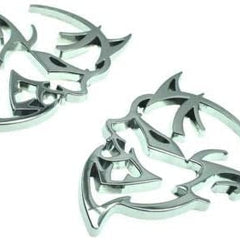 2pcs Chrome Metal Demon Challenger Charger Car Side Fender Rear Trunk Emblem Badge Sticker Decals For JEEP Dodge Decoration