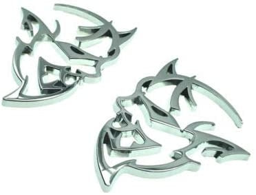 2pcs Chrome Metal Demon Challenger Charger Car Side Fender Rear Trunk Emblem Badge Sticker Decals For JEEP Dodge Decoration