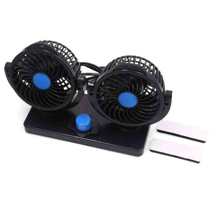12V Fan Cooling Air Fan Powerful Dashboard Electric Car Multicolour Fan Low Noise 360 Degree Rotatable with 2 Speed Adjustable for Car