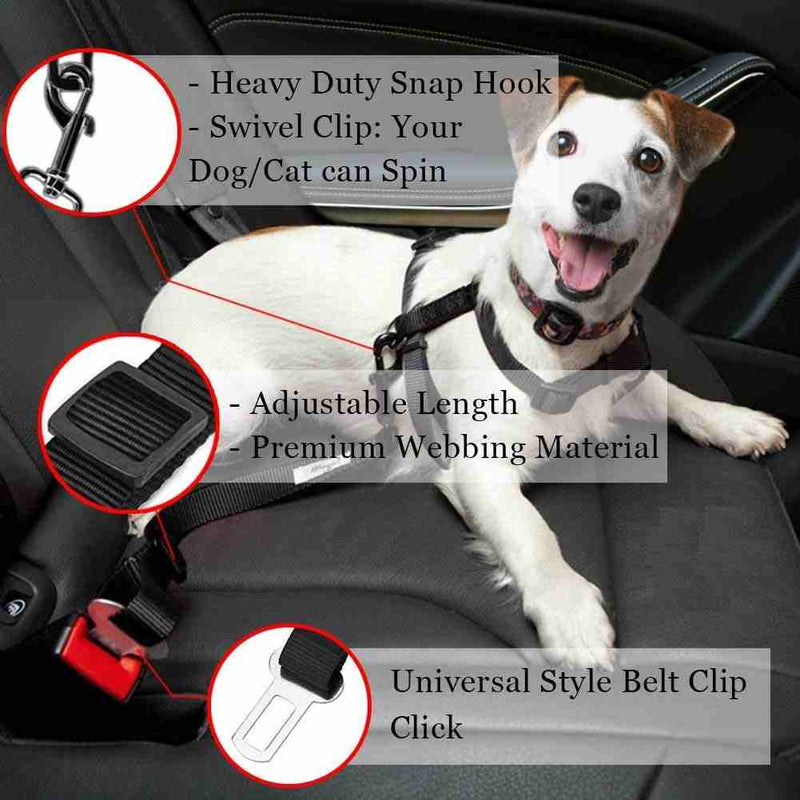 1pc Dog Seat Belt, Pet Dog Cat Car Seat belt Harness Safety - Adjustable Safety Belt Pet Leash (45-70cm)