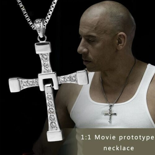 Dominic Toretto Fast and Furious Cross Pendant Necklace Vin Diesel Necklace Men