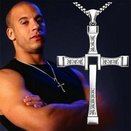 Dominic Toretto Fast and Furious Cross Pendant Necklace Vin Diesel Necklace Men