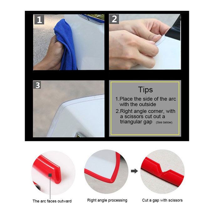 Transparent 5.6M Car Door Edge Lip Strip Guard Protector Moulding Trim Anti Dent Scratch