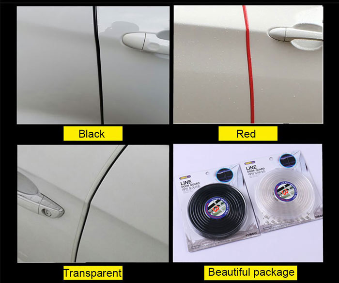 Transparent 5.6M Car Door Edge Lip Strip Guard Protector Moulding Trim Anti Dent Scratch