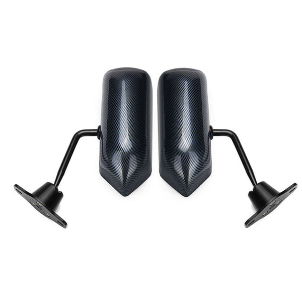 2pcs Adjustable F1 Style Car Side Rearview Mirrors Carbon Fiber Color Blue Mirror
