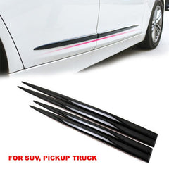 4pcs BLACK Car Side Edge Anti-scratch Body Side Moldings Strips Front Rear Lower Door Guard Protection Sticker