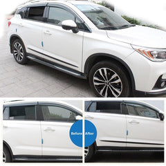 4pcs BLACK Car Side Edge Anti-scratch Body Side Moldings Strips Front Rear Lower Door Guard Protection Sticker