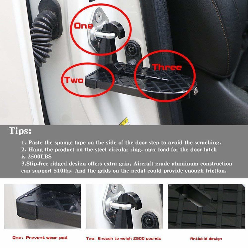 Folding Car Door Latch Hook Step Mini Foot Pedal Ladder for Jeep SUV Roof