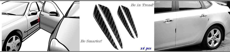 4Pcs Black Real Carbon Fiber Car Door Edge Protection Guard Trims Stickers Auto Edge