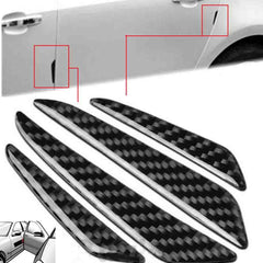 4Pcs Black Real Carbon Fiber Car Door Edge Protection Guard Trims Stickers Auto Edge