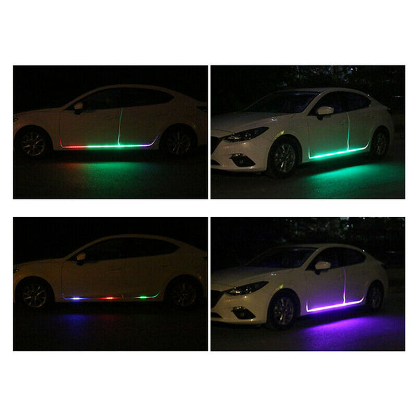 2pcs Car LED 12V Door Welcome Lamp Light Universal Flexible Strip Remote Control