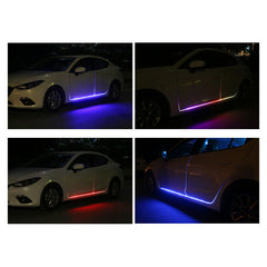 2pcs Car LED 12V Door Welcome Lamp Light Universal Flexible Strip Remote Control
