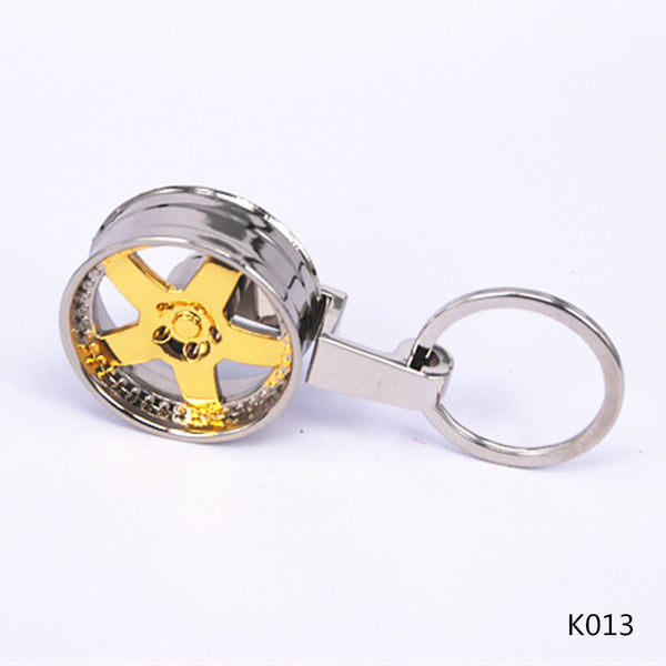 DRIFT CAR 5-SPOKE DEEP DISH LIP RIM WHEEL METAL KEYCHAIN KEY CHAIN RING