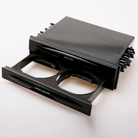 Car Universal Double/Single Din With Drink-Cup Holder And Storage Box (Black)