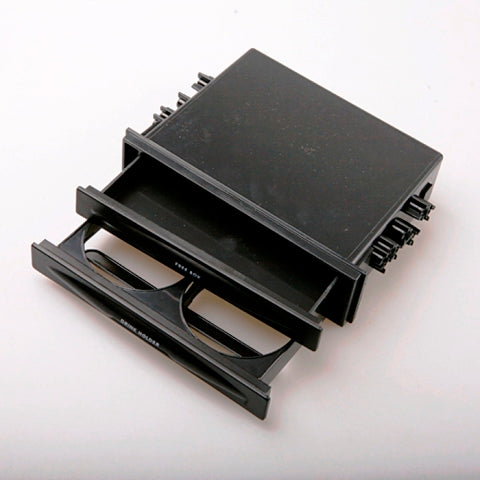 Car Universal Double/Single Din With Drink-Cup Holder And Storage Box (Black)